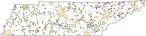 Tennessee Rural Healthcare Facilities map