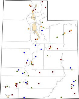 Utah Rural Healthcare Facilities map